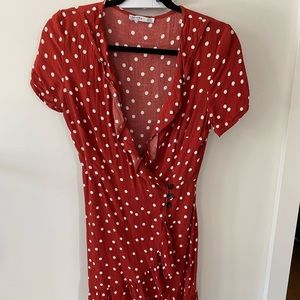 Bershka red polka dot dress